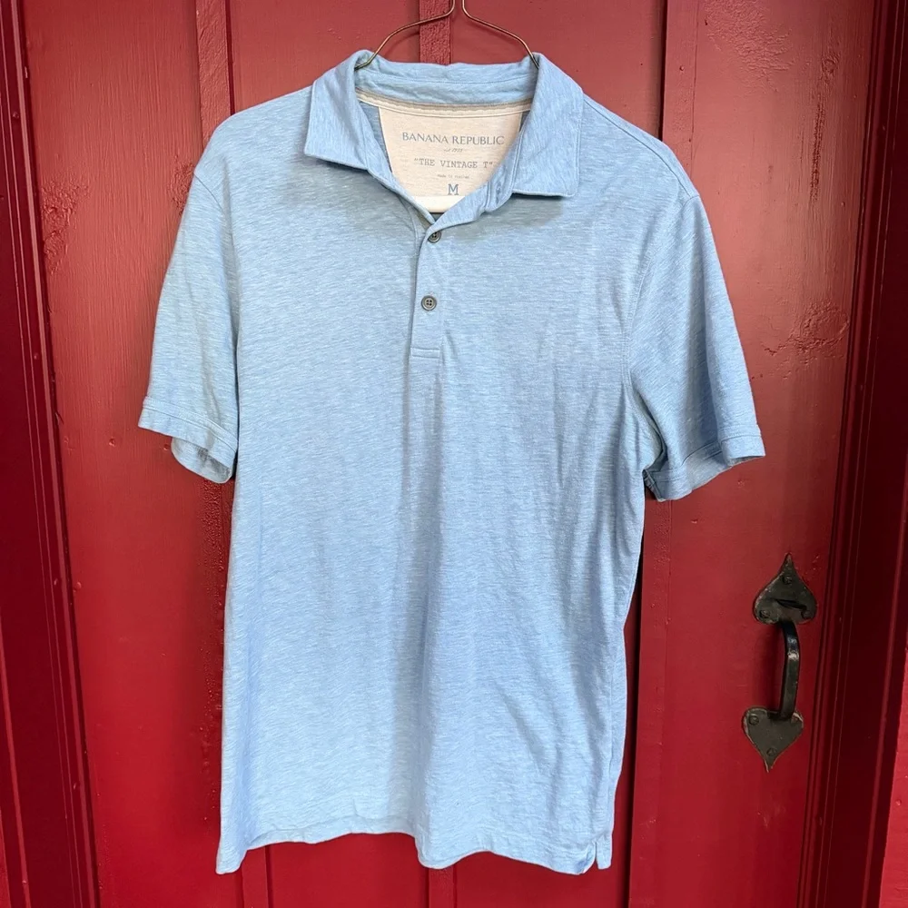 Banana Republic Light Blue Polo Shirt